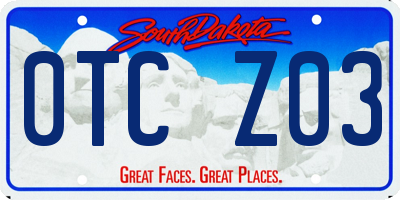 SD license plate 0TCZ03