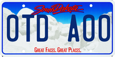 SD license plate 0TDA00