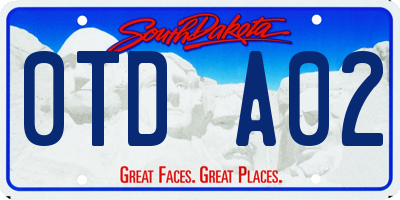 SD license plate 0TDA02
