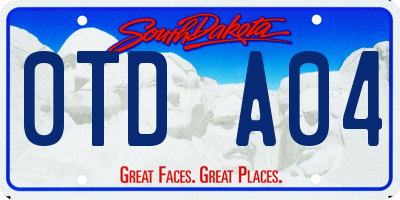 SD license plate 0TDA04
