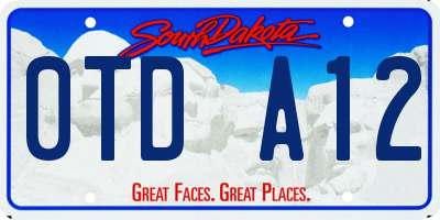 SD license plate 0TDA12