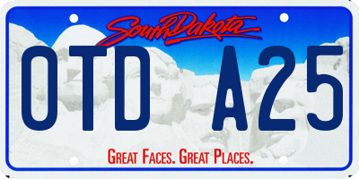 SD license plate 0TDA25