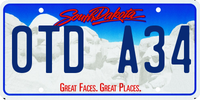 SD license plate 0TDA34
