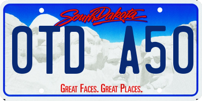 SD license plate 0TDA50