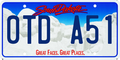 SD license plate 0TDA51