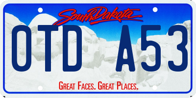 SD license plate 0TDA53