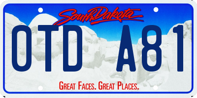 SD license plate 0TDA81