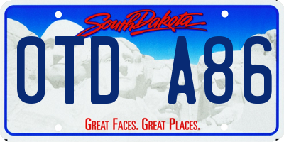 SD license plate 0TDA86