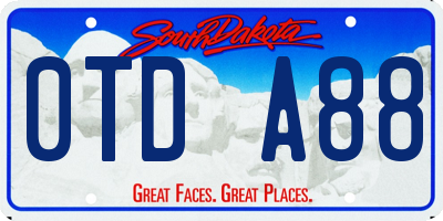 SD license plate 0TDA88
