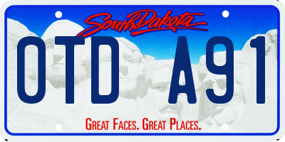 SD license plate 0TDA91