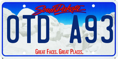 SD license plate 0TDA93