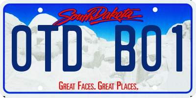 SD license plate 0TDB01