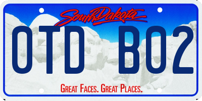 SD license plate 0TDB02