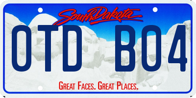 SD license plate 0TDB04