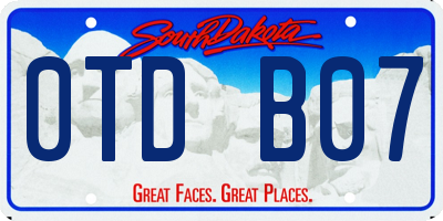 SD license plate 0TDB07