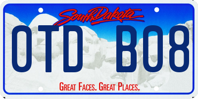 SD license plate 0TDB08