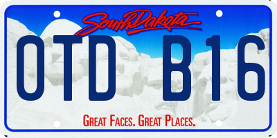SD license plate 0TDB16