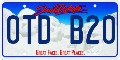SD license plate 0TDB20