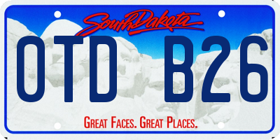 SD license plate 0TDB26