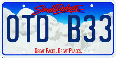 SD license plate 0TDB33