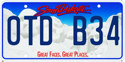 SD license plate 0TDB34