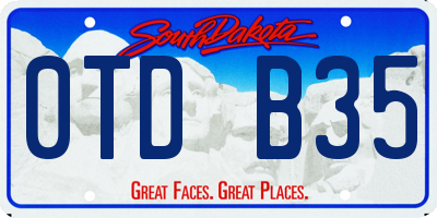 SD license plate 0TDB35