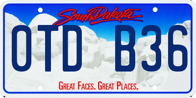 SD license plate 0TDB36
