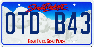 SD license plate 0TDB43