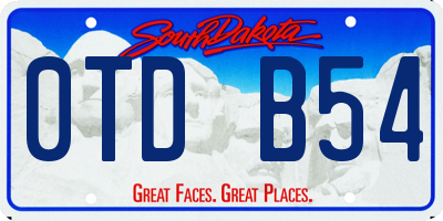 SD license plate 0TDB54