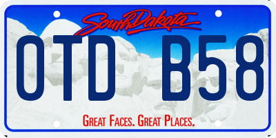 SD license plate 0TDB58