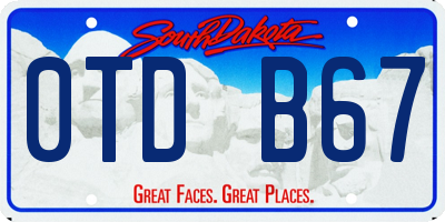 SD license plate 0TDB67