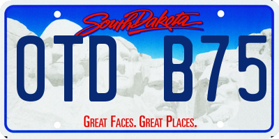 SD license plate 0TDB75