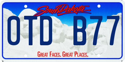 SD license plate 0TDB77