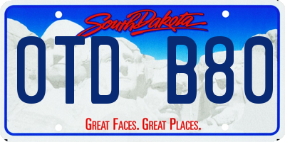 SD license plate 0TDB80