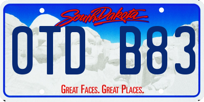 SD license plate 0TDB83