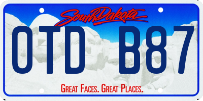 SD license plate 0TDB87
