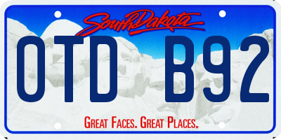 SD license plate 0TDB92