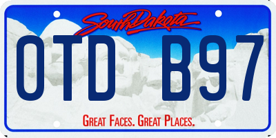 SD license plate 0TDB97
