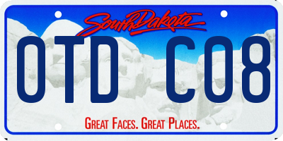 SD license plate 0TDC08