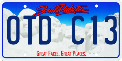 SD license plate 0TDC13