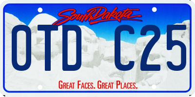 SD license plate 0TDC25