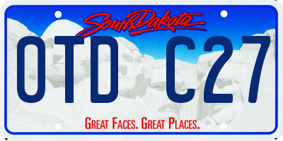 SD license plate 0TDC27