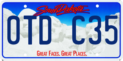 SD license plate 0TDC35