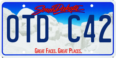 SD license plate 0TDC42