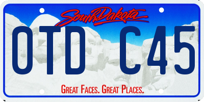 SD license plate 0TDC45
