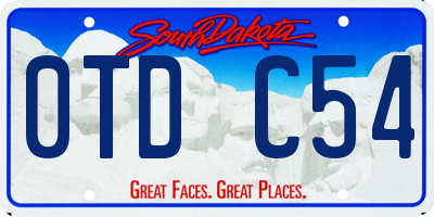 SD license plate 0TDC54
