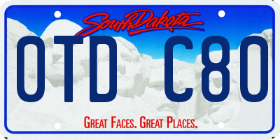 SD license plate 0TDC80