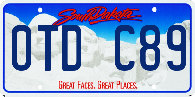 SD license plate 0TDC89