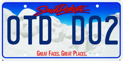 SD license plate 0TDD02