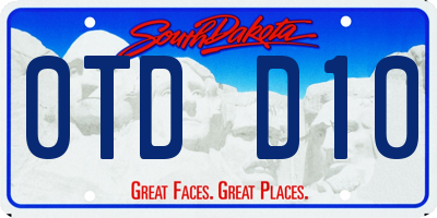 SD license plate 0TDD10